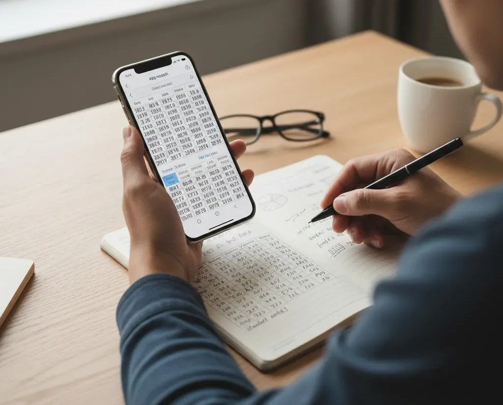 4D player reviewing past winning results for number selection - hotel kota live - live draw sgp